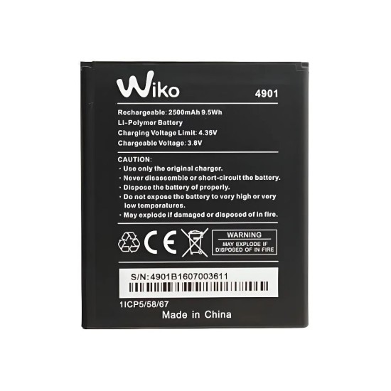 BATERIA WIKO TOMMY/TOMMY 2 (4901) 3.8V/9.5WH/LI-ON 2500MAH